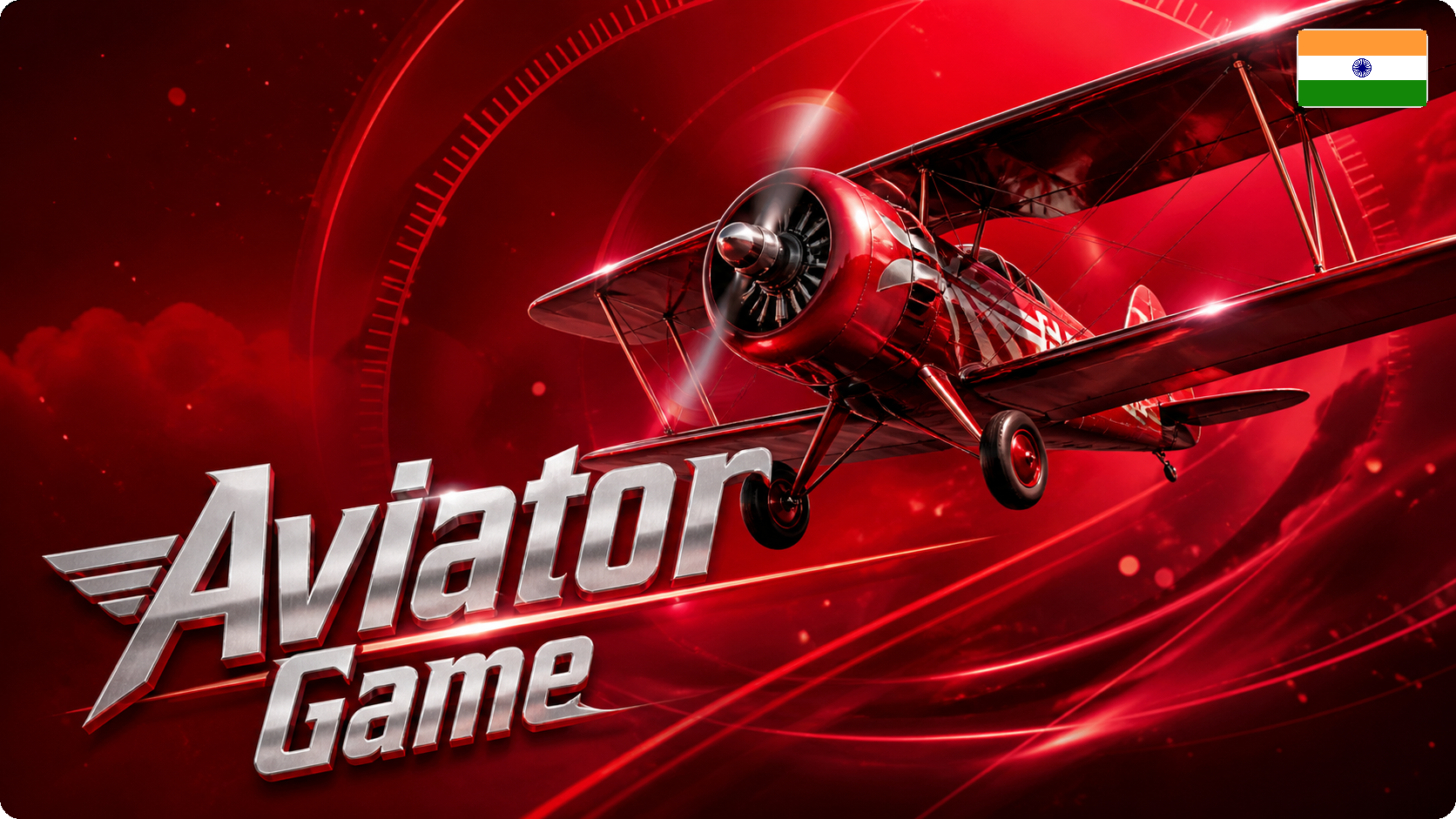Aviator Red Game Poster Plane India Red Aviator game poster with plane in India